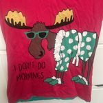 Lazy One “ I don’t do mornings” red/ green shirt size XS Red Photo 3