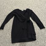 Entro  Faux Wrap Black Sweater Dress Sz M Photo 0