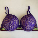 Victoria's Secret  Bombshell Plunge Bra Magenta  Lace‎ Purple - 32C Photo 0