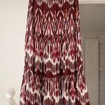 Figue Mila Printed Tiered Midi Skirt in Dylan Ikat Brown Size M Retail $363 Red Size M Photo 7