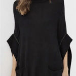 Karen Millen Karen Millen Poncho Size XS/S Black Wool Blend Turtle Neck Jeweled Quiet Luxury Photo 0
