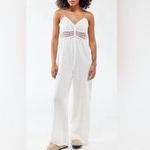 Urban Outfitters BDG  White Crochet Wide‎ Leg Jumpsuit Spaghetti Straps Sz XS New Photo 9
