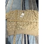 ZARA women's S Combination knit floral long sleeve sweater sand/beige NWT Photo 2