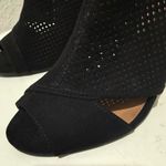 Celia Paola Black Wedge Heel Ankle Bootie Open Toe Cutouts Size 6.5 Photo 1