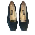 Vintage Bally Black Suede Leather Heels Shoes 7 37.5 Italian Designer Photo 0