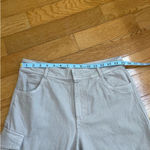 ZARA  high waisted beige baggy cargo pants jeans cotton wide legs Sz M Photo 11