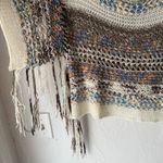 Rebecca Elliot Size S/M Rainbow Open Knit Fringe Festival‎ Sweater White Size M Photo 4