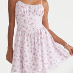 Aeropostale Dress Purple Floral Milkmaid Coquette Cottagecore Prairie Lace Large Photo 0