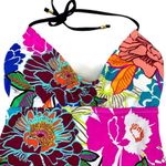 Trina Turk  | Small | Radiant Blooms Floral Padded Cup Tankini Halter Swim Top Photo 3