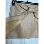 Jason Wu  Medium Vegan Leather Tan Wrap Mini Skirt Photo 3