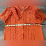Faded Glory  Coral Cluster Cable Knit Ribbed Hooded Button Cardigan Size Small Photo 6