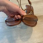 Tory Burch  Gemini Link 65mm Sandal Heel Royal Tan Leather Size 9 Photo 6