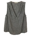 Marine layer  Tory gray pinstripe V-neck linen blend tank top S Photo 2