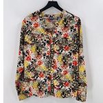 Laura Scott  Multicolored Floral Long Sleeve Button Up Blouse Size Extra Large Photo 0