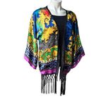 NWT, Sauvage Swim Silk Kimono, One Size Blue Size undefined Photo 6