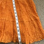 ZARA  Babydoll Mini Dress S Orange Smocked Strappy Tiered Rodeo Summer Beach Photo 7