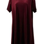 Impressions Vintage Burgundy Red Merlot Velvet Y2K Shirt Dress Medium Goth Retro Romantic Photo 2