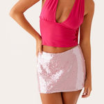 Peppermayo  Made For You Pink Sequin Mini Skirt Photo 0
