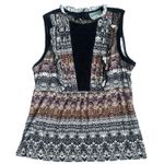 Anthropologie Maeve  Terman Printed Top In Black Motif Photo 1