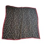 Laura Ashley 100% Silk Floral Print Scarf With Red Trim 22" X 22" Photo 0