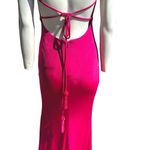 Jovani  Shimmer Tassel Tie Open Back High Leg Slit Gown Pink Size 0 NWT Photo 4
