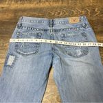 American Eagle Vintage Hipster Boot Cut Jeans Womens 6 Blue Low Rise Distressed Photo 6