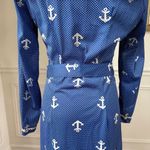 Vintage 70s House of She Ltd Zip Front Anchor Sailor Dress M Blue Size M Photo 9