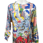 Women's Multicolor Long Sleeve Artsy Graphic Print Shirt Blouse Top Size 2XL Photo 0