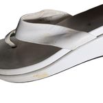 Vtg Y2K Nine West White Leather Toe Loop Low Wedge Summer Slide Sandals Sz 5.5 Photo 6