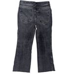 Free People Denim Women’s Size 26 Black Wash Rita Raw Edge Cropped Flare Jeans Photo 3