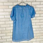 Rungolee Elegant Blue Print Ruffle Trim Short Sleeve Tunic Top Size L Size L Photo 4