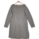 Duluth Trading Co Striped Boatneck Long Sleeve Casual Shift Knit Dress Womens XL Gray Photo 2