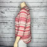 Hasting & Smith  Women NWT Size 2X Pink & Cream Stripe 100% Cotton Knit Top Shirt Photo 1