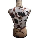 Le lis Crop Top Womens Size M Cow Print Sleeveless Round Neck Side Tie Bohemian Photo 3