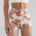 We The Free High Waist Cream and Orange Floral Shorts size 26 Photo 0