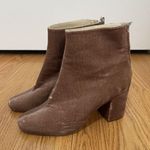 ZARA NWOB  pink velvet square toe ankle heeled boots size 36 US 6 Photo 0