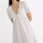 Madewell  White Tie Front Poplin Mini Dress size 2 Photo 2