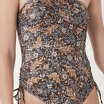 Spell & The Gypsy NWT Oasis Ruched One Piece Swimsuit Nightshade, XS Brown Photo 0