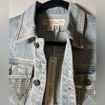 Saltwater Luxe  crystal Light Blue Denim Jacket with rhinestone Details Photo 3