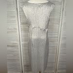 Dress Barn (Collection) Silver Sleeveless Cocktail Dress with Draped Front-12 Photo 1