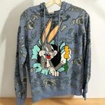 Looney Tunes classic retro pullover hoodie size Medium or 7/9 Juniors Blue Photo 0