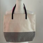 Kate Spade  Cream and Black Striped Canvas Tote Photo 2