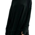 We The Free  Free People The North Shore Black Thermal Waffle Knit Tunic SZ Small Photo 0