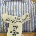 LOGG Blue White‎ Striped One Button Tie Sleeve Blazer Jacket Women's Size 2 Photo 4