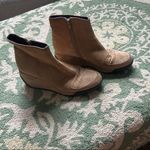 VIA SPIGA WOMEN RETRO 90'S PALE PINK SUEDE WEDGE SNEAKER BOOTS SIZE 6 Tan Photo 2