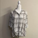 7 For All Mankind  Chain Print Blouse | Tie Front | Short Sleeve | Size M Photo 1