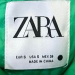 ZARA Green Sleeveless Quilted Full Zip High Neck Puffer Vest Coat Jacket Size S Photo 2