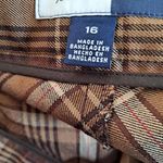 New Jones Wear Studio Brown and Tan‎ Plaid Long Skirt with Belt Dress Size 16 Photo 6