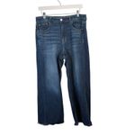 American Eagle  Super High Rise Baggy Wide Leg Jeans Dark Wash Womens 8 Short Photo 1