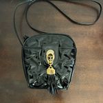 Vintage Allen Edward Small Black Quilted Patent Leather‎ Crossbody Purse Tassel Photo 1